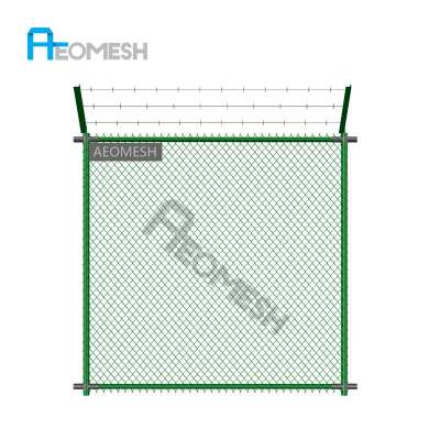 Made in Guangzhou Professional Factory Barbed wire at top Single Arm Chain link fence